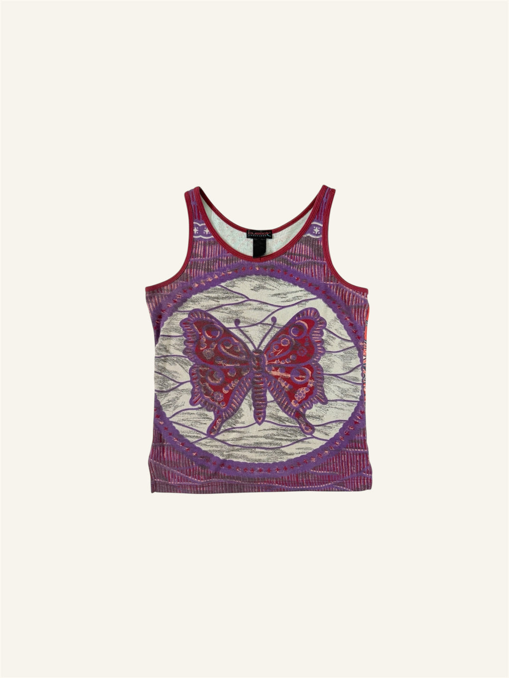 Custo Barcelona Purple Butterfly Barong Ket Top