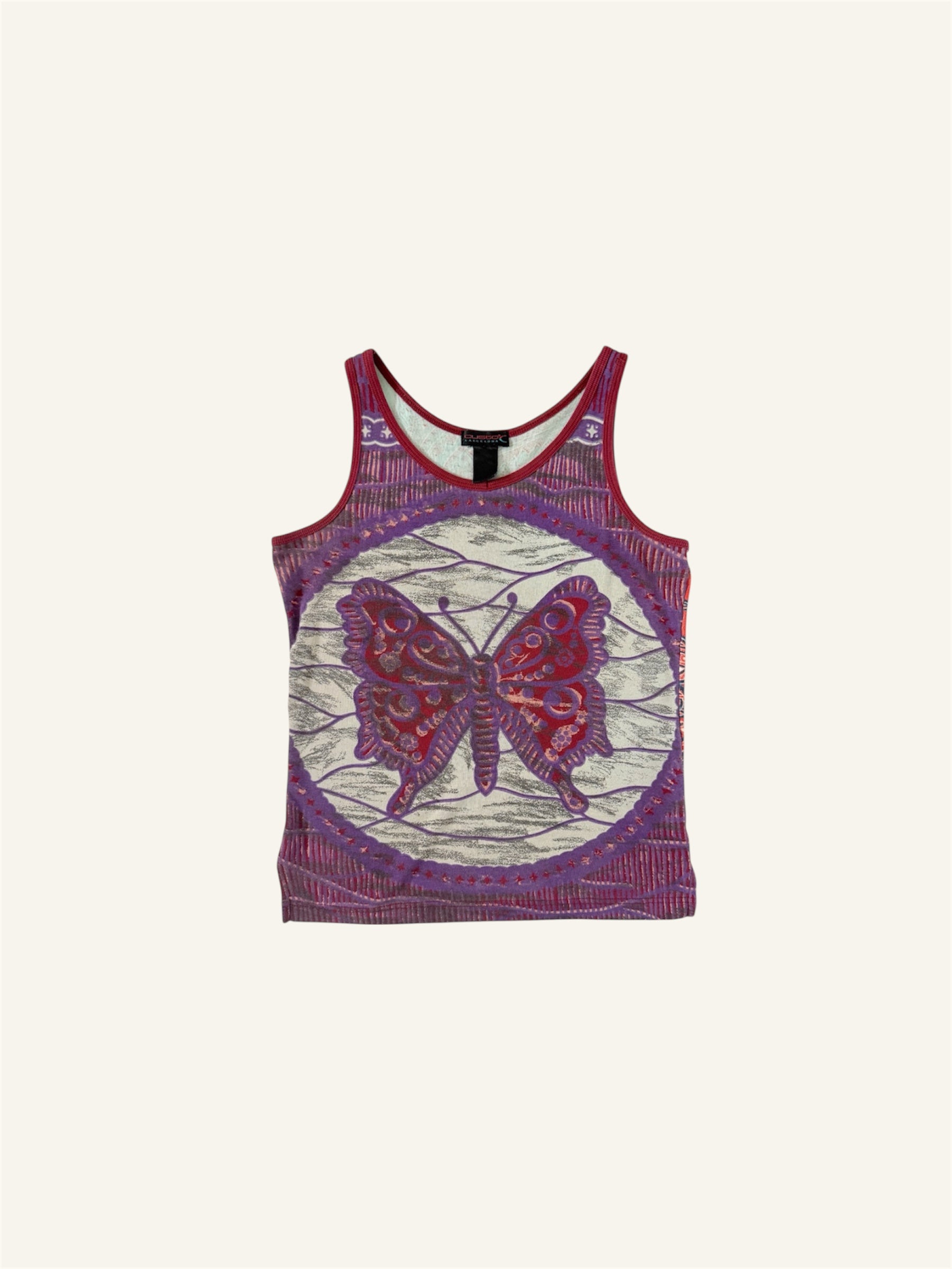 Custo Barcelona Purple Butterfly Barong Ket Top