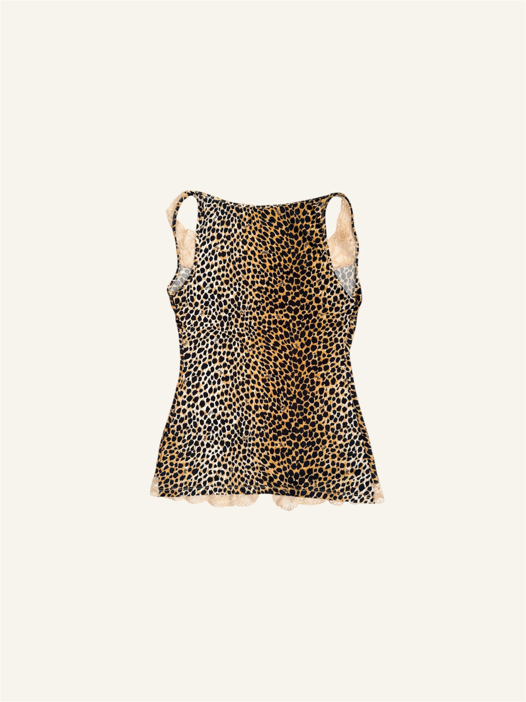 Dolce & Gabbana Leopard Beige Lace Tank Top