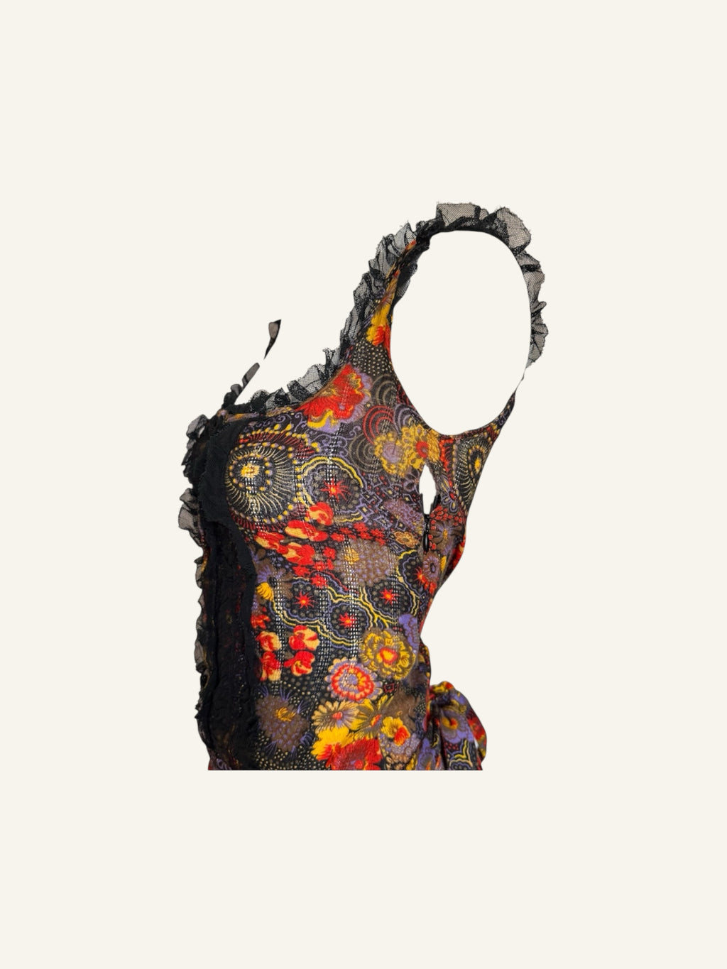 Dolce & Gabbana Floral Black Lace Tie Dress
