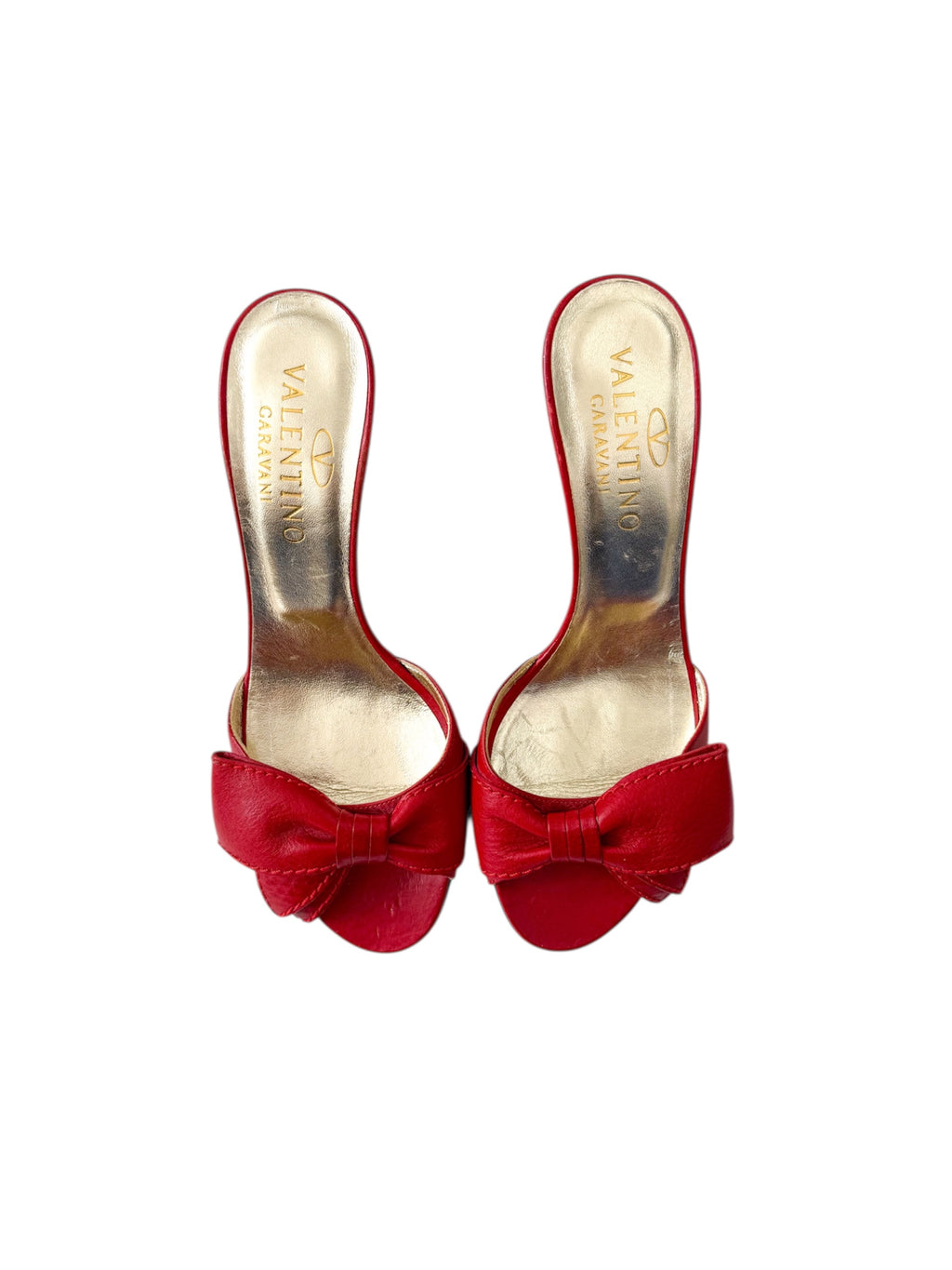 Valentino Red Leather Bow Heels