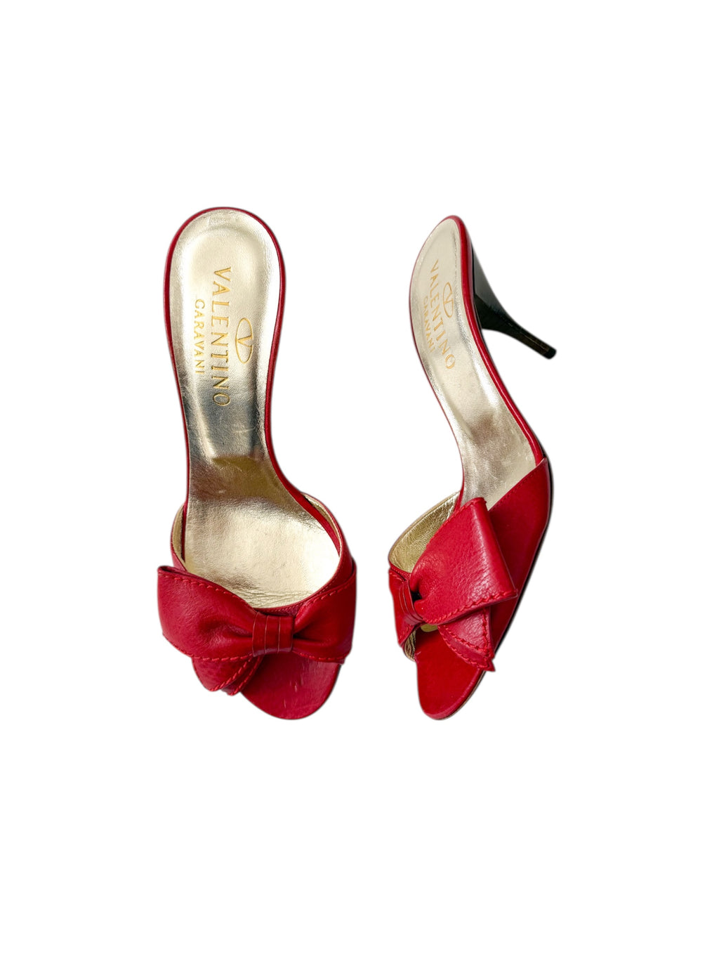 Valentino Red Leather Bow Heels