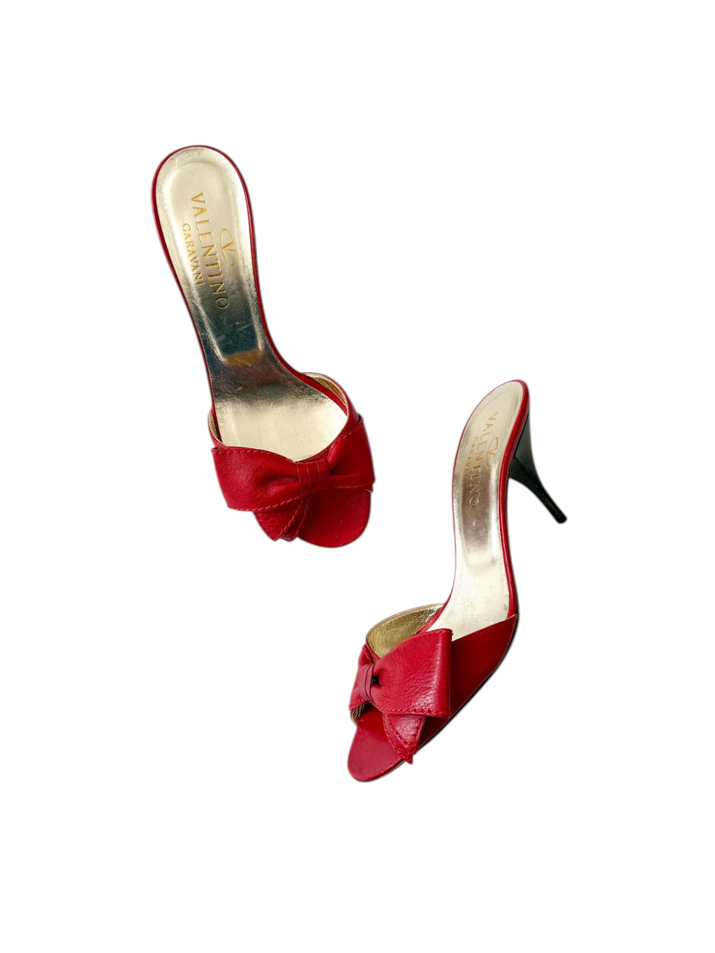 Valentino Red Leather Bow Heels