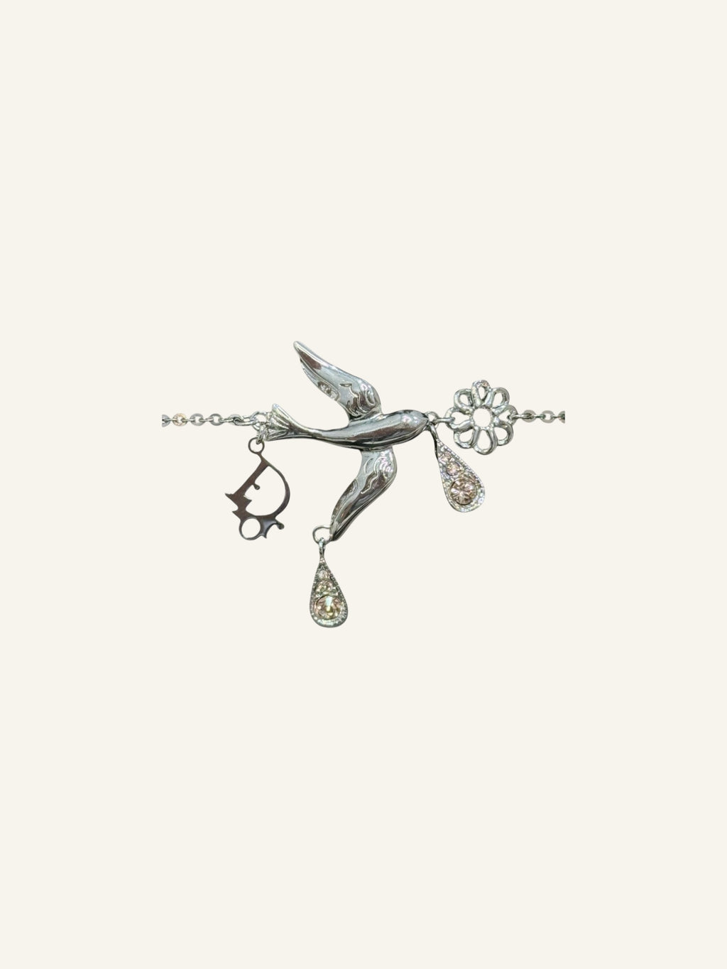 Christian Dior Silver Dove Bracelet
