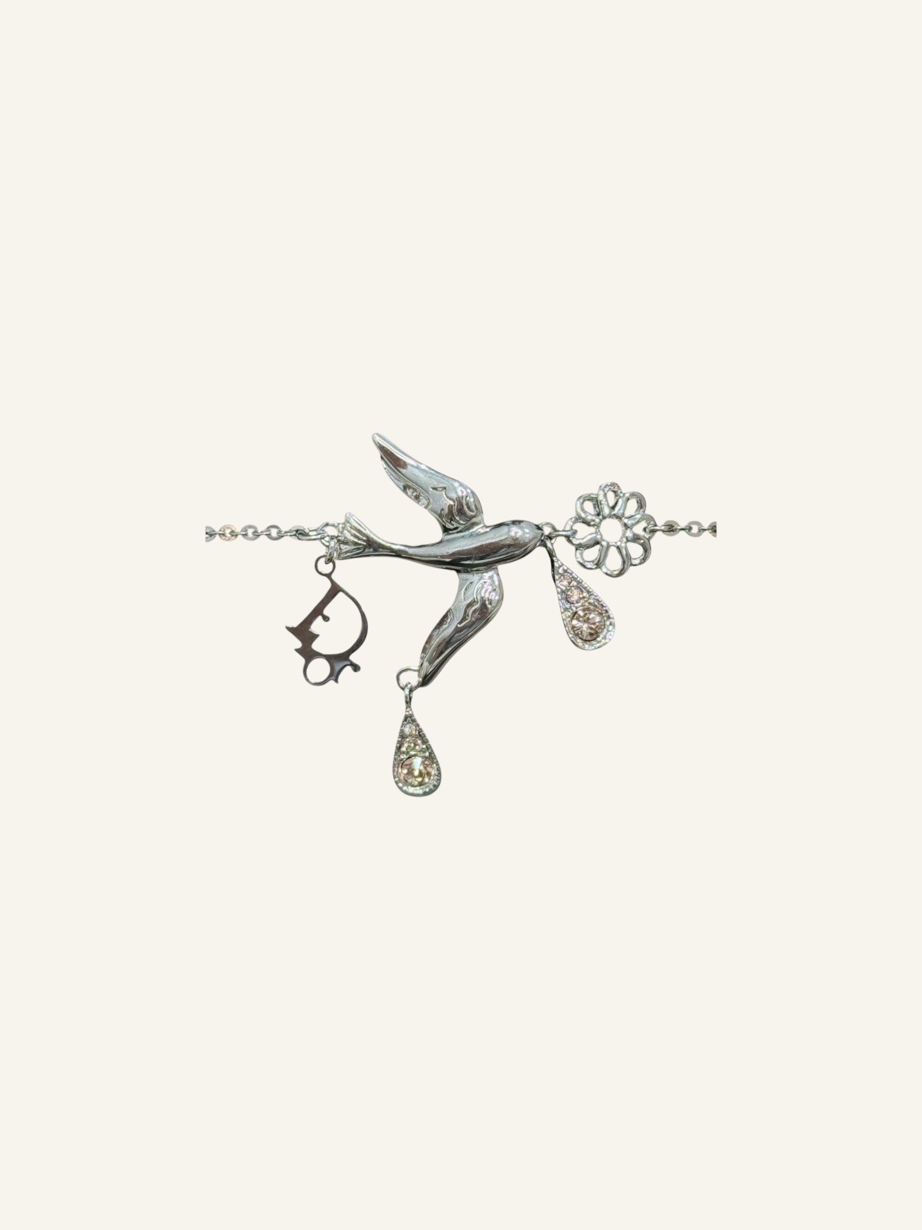 Christian Dior Silver Dove Bracelet