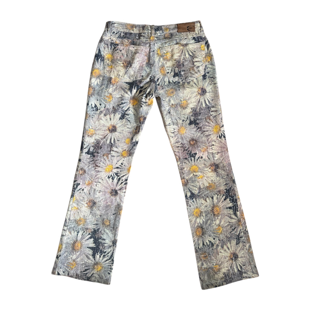 Cavalli Grey Flower Patterned Pants