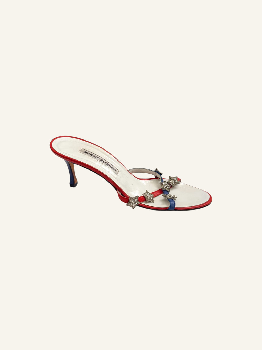 Manolo Blahnik Patriotic Star Crystal Heels