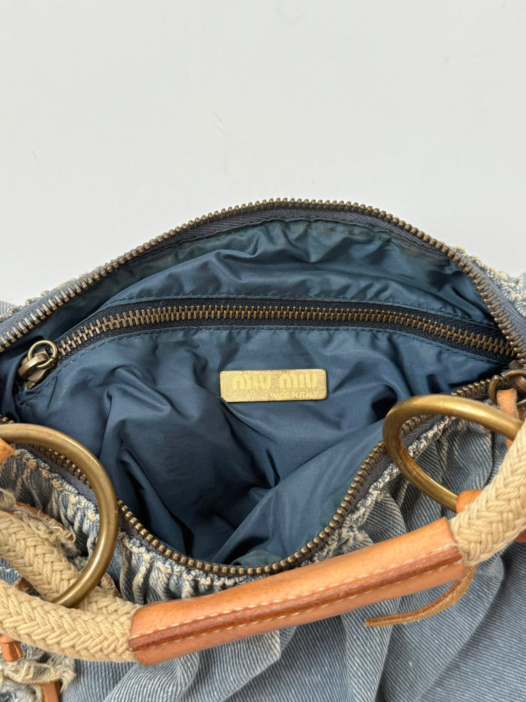 Miu Miu 2000s Denim Flower Appliqué Bag
