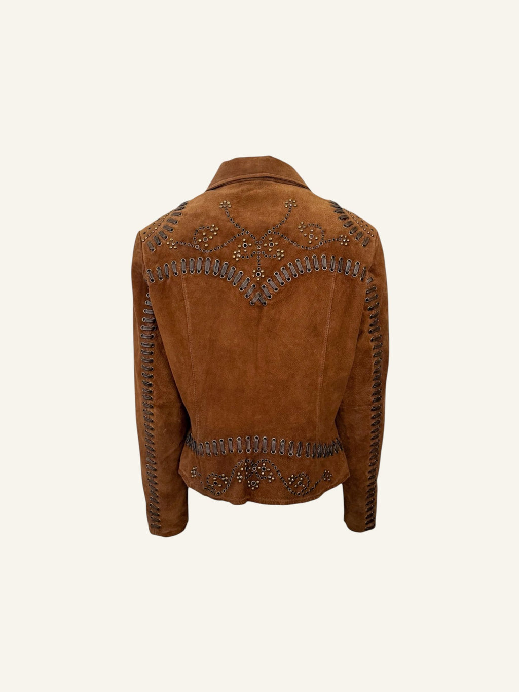 Vintage Brown Studded Leather Jacket