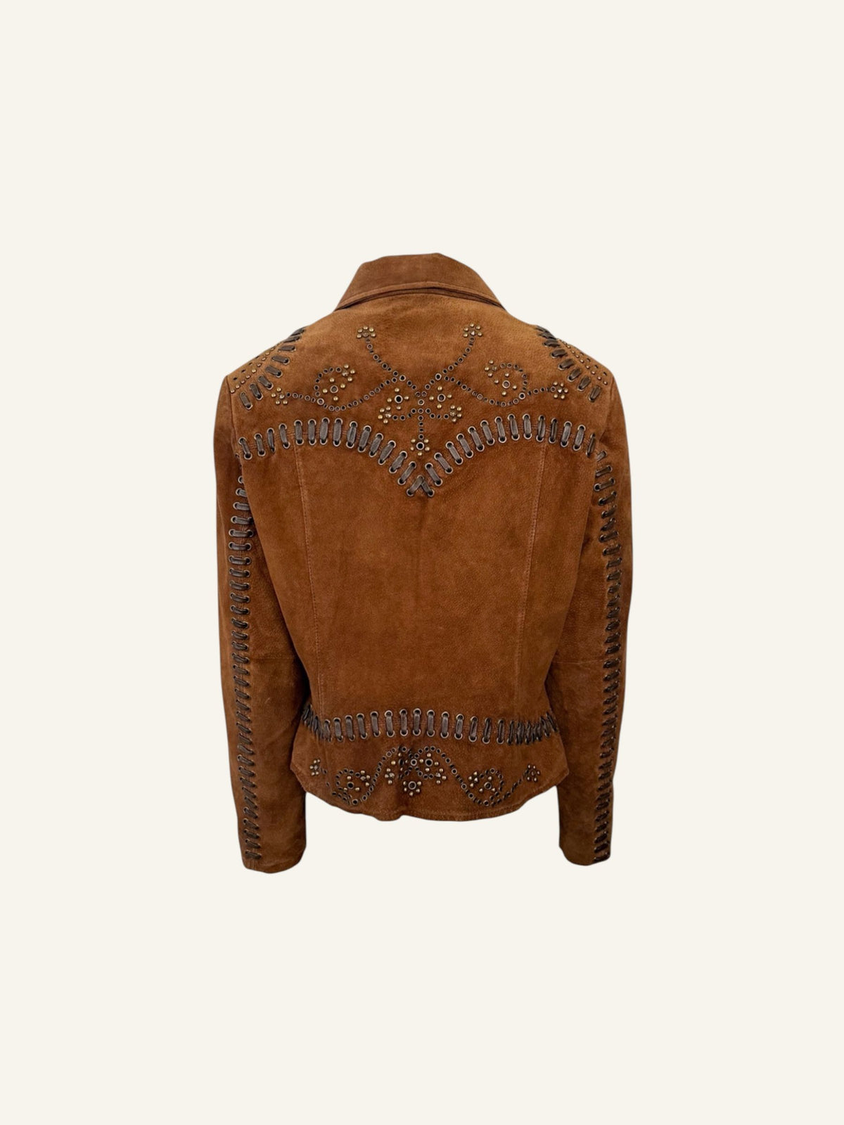 Vintage Brown Studded Leather Jacket